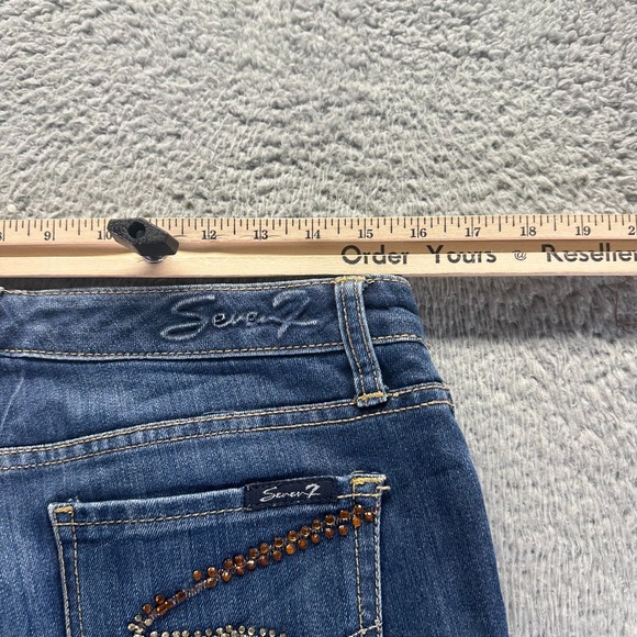 Seven7 Jeans Womens 6 Blue Cotton Denim Bootcut Faded Stretch Western Cowgirl - Picture 7 of 10